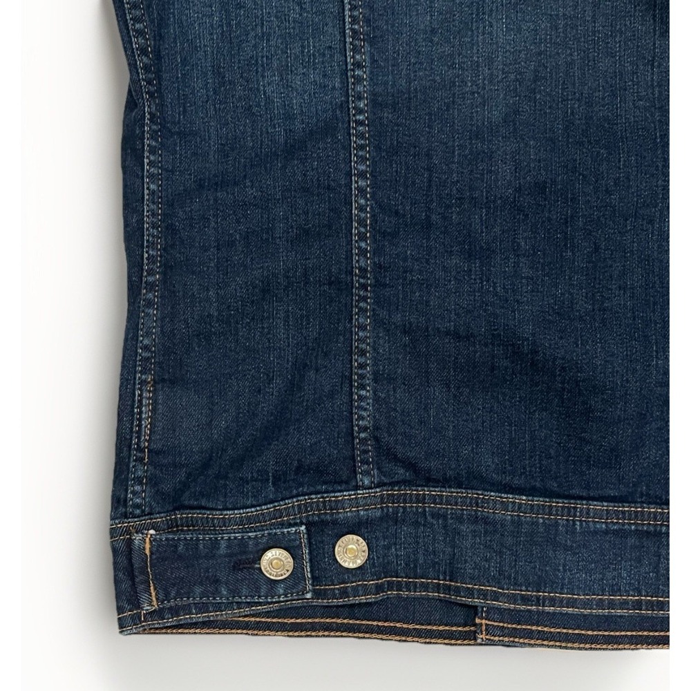 7 FOR ALL MANKIND Classic Denim Jacket Eden Port Dark Blue Women's Size XS - Picture 11 of 14